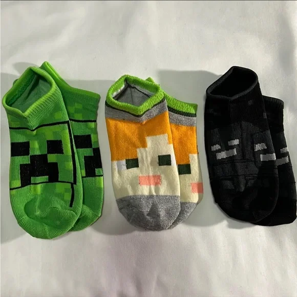 Minecraft 6 Pack Kids Socks Size S/M - Picture 2 of 5
